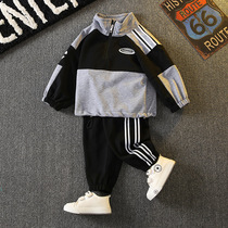 Boy necropolis suit fall 2021 new middle and child foreign air trendy clothes children Korean version sports two sets