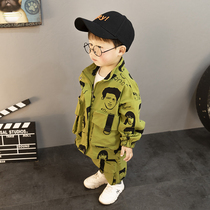 Boy Clothing Boy Autumn Clothing Suit 2022 New Handsome Qi Baby Autumn Clothes Boy Ocean Qi Children Spring Autumn Clothing Tide