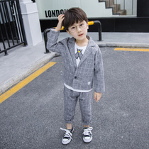 Boys suit 2021 spring baby three-piece spring autumn dress foreign children spring dress male handsome childrens suit tide