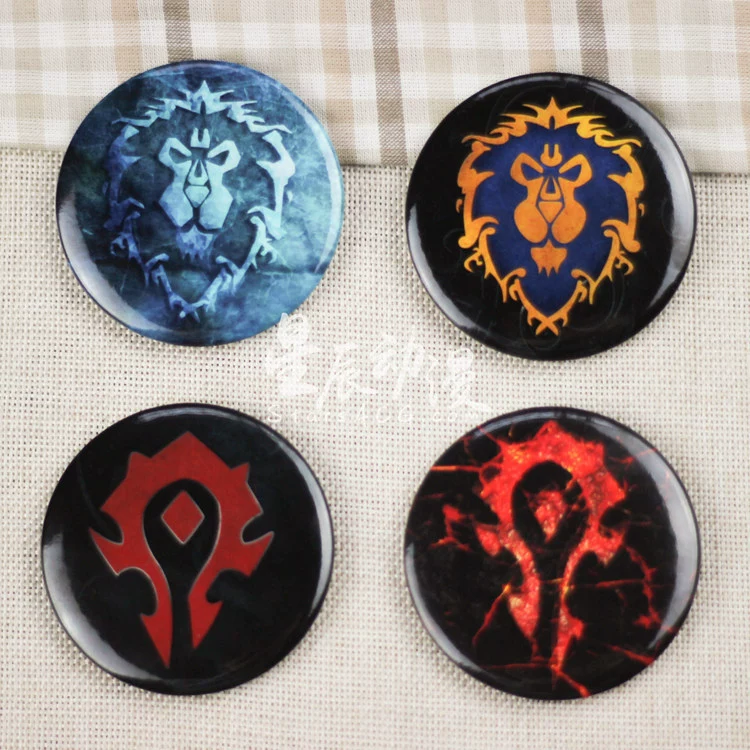 Blizzard Xem World of Warcraft Game Phim Ngoại vi Liên minh Tribe Camp Logo Man Wow Badge Badge - Game Nhân vật liên quan