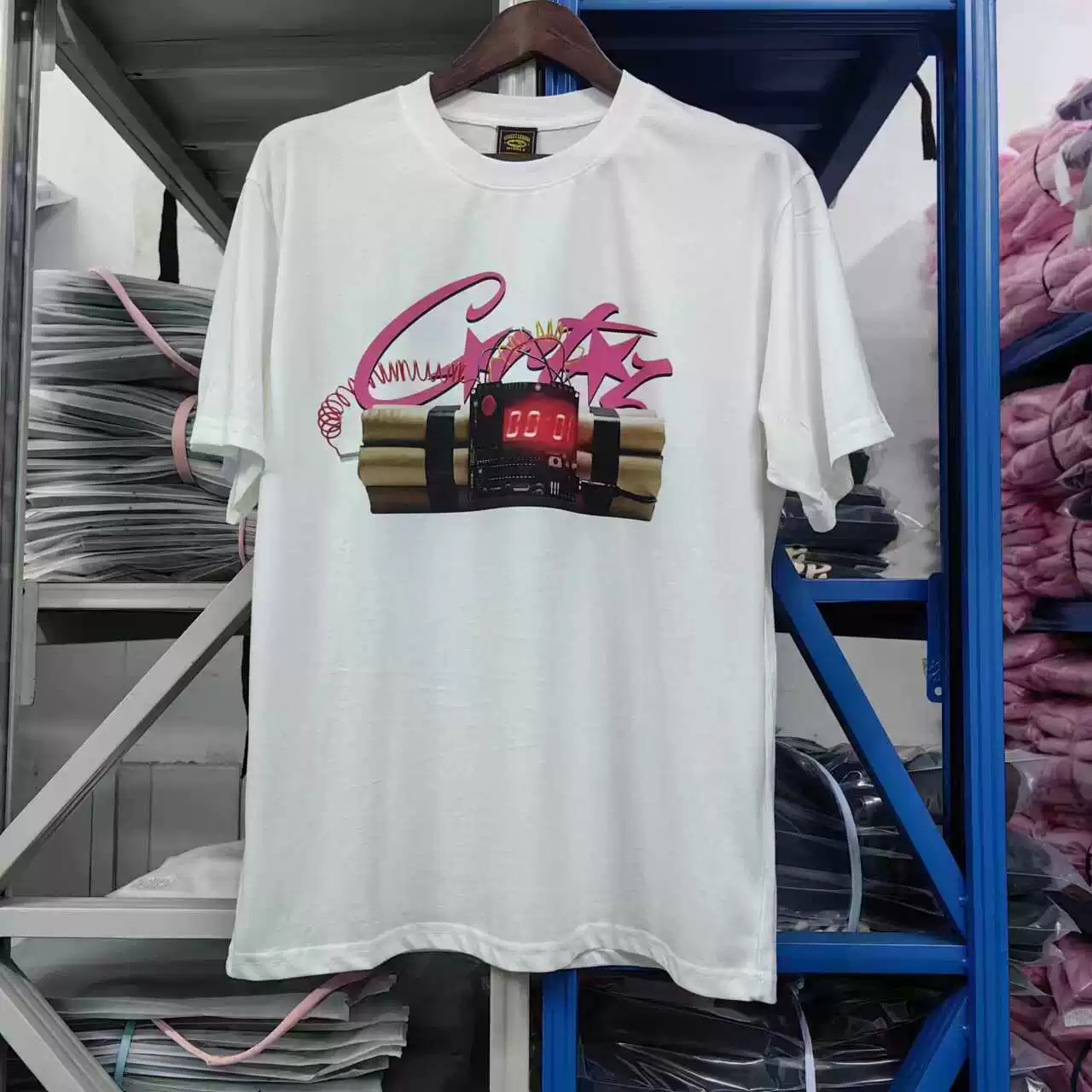 24ss новая Corteiz time bomb nottimeforlove письмо drill уличный тренд для мужчин и женщин футболка с коротким рукавом
