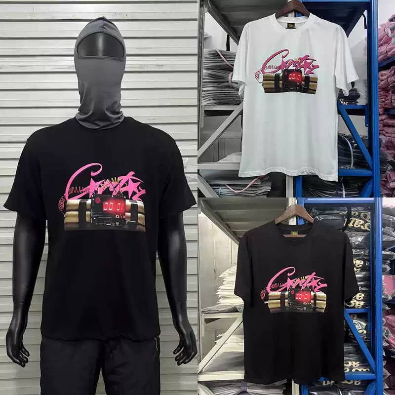 24ss новая Corteiz time bomb nottimeforlove письмо drill уличный тренд для мужчин и женщин футболка с коротким рукавом