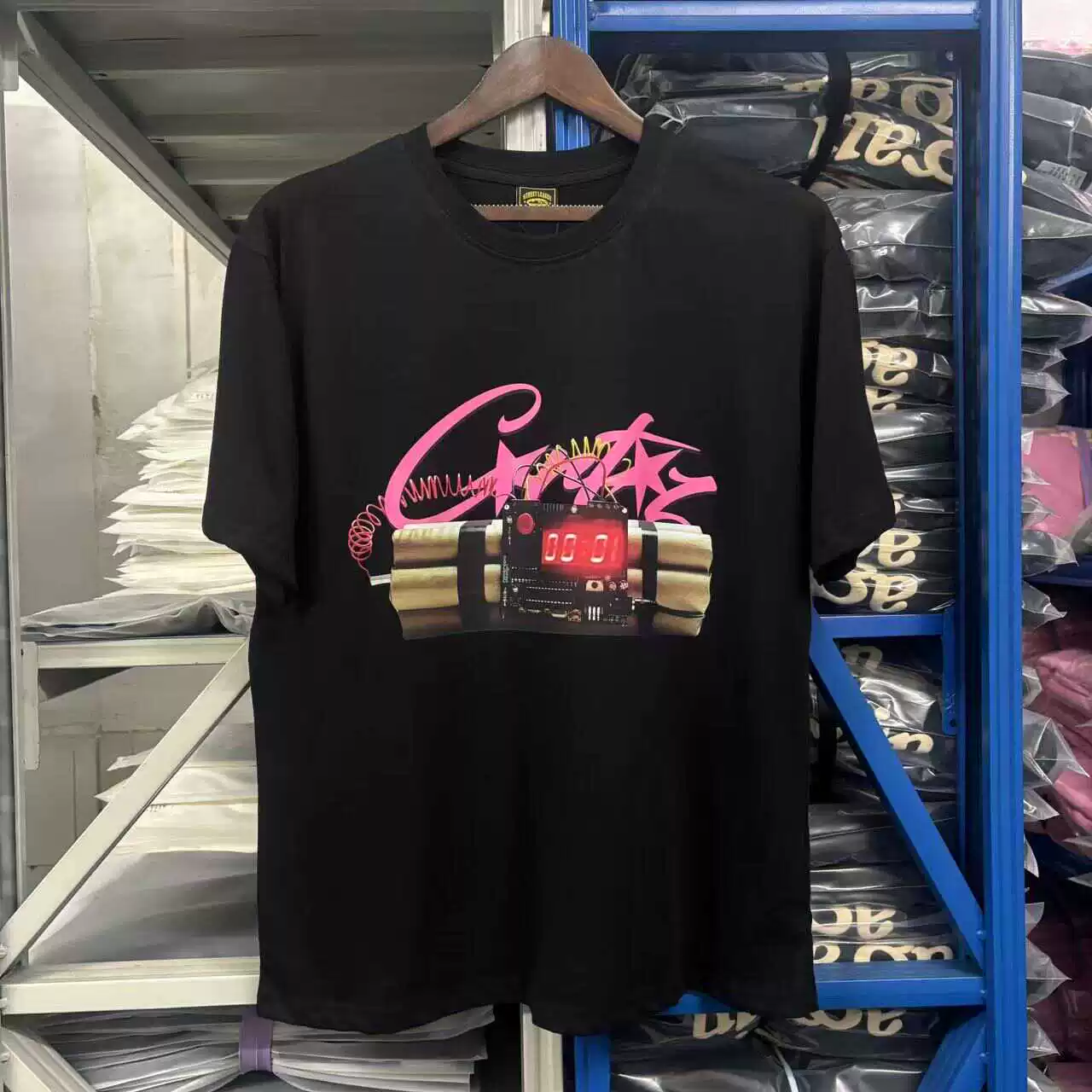 24ss новая Corteiz time bomb nottimeforlove письмо drill уличный тренд для мужчин и женщин футболка с коротким рукавом