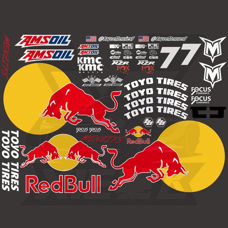 Rc Red Bull Baja 1000 Racing Car 1/10/8/7 Mojave Udr Short Truck with Baja Uv Transfer Stickers