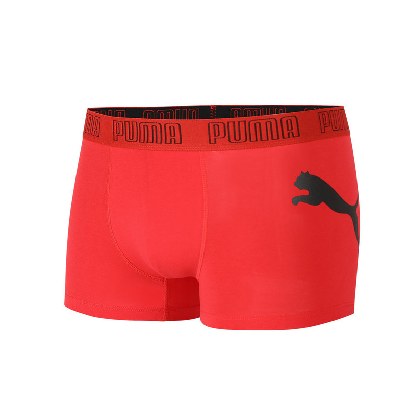 Puma Men's Mid-Waist Red Underwear, Pure Black and Blue Sports Boxer Briefs, 1 Piece