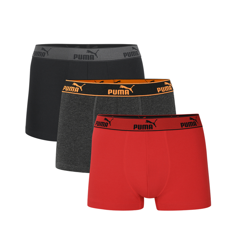 Puma Men's Underwear New Style Floral Gray Pure Black Boxer Briefs Sports Boxer Shorts Large Size Shorts 3 Pieces