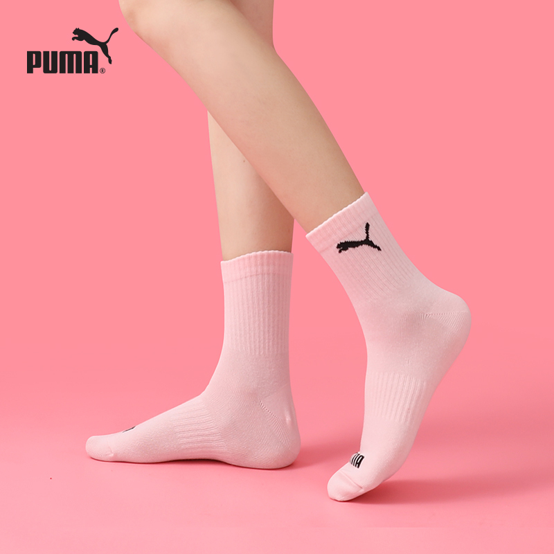Puma Women's Mid-Calf Socks 2025 Spring and Autumn New Style Pink White Versatile Polka Dot Letter Long Socks 3 Pairs Puma Women's Mid-Calf Socks 2025 Spring and Autumn New Style Pink White Versatile Polka Dot Letter Long Socks 3 Pairs