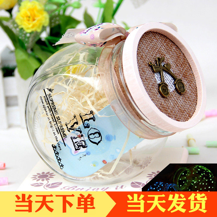 Straw star bottle Wishing bottle Thousand paper crane bottle can hold 520 1314 straws Star plastic straw bottle