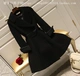 Áo khoác len nữ màu đen dài 2018 mùa đông mới Váy eo Hepburn Người đàn ông nhỏ nhắn áo len mỏng
