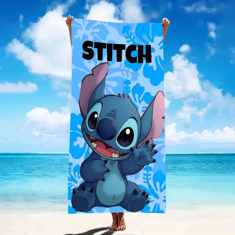 Cartoon Creative Stitch Bath Towel, Microfiber Beach Towel, Children's Bath Towel, Sports Sweat Towel, Large Towel