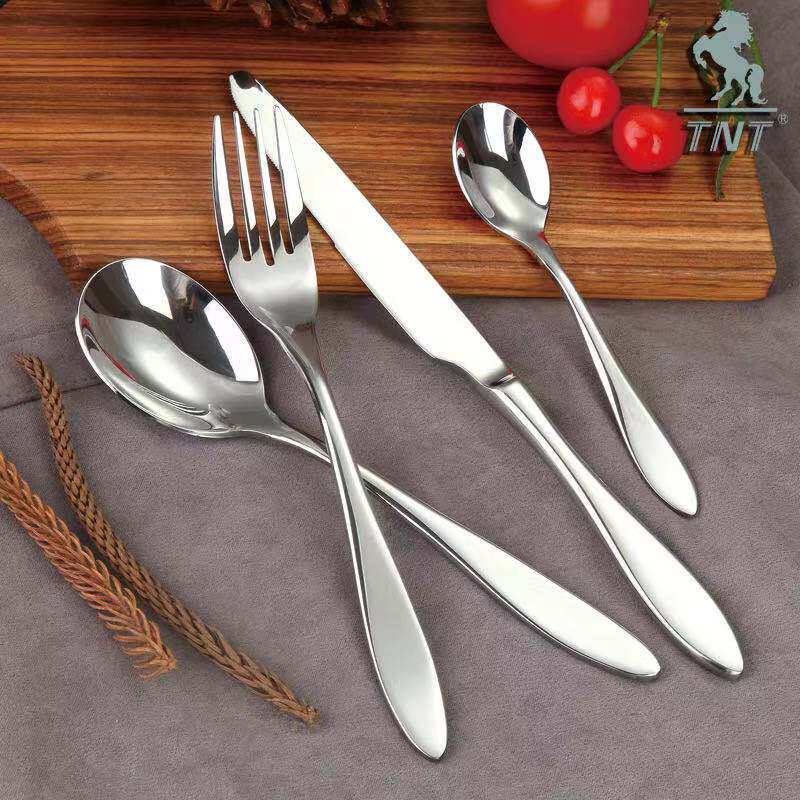 High-end Thickened Knife Fork Spoon Three Sets West Dining Cutlery Knife Fork Set Steak Stainless Steel Knife Fork Two-piece Style