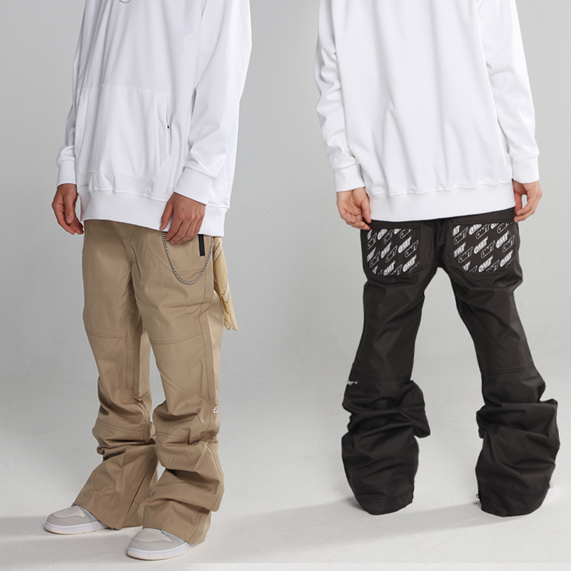 Professional ski pants thin section knee hanging crotch fan style Full pressure glue waterproof and cold ultra-thin models for men and women with the same style