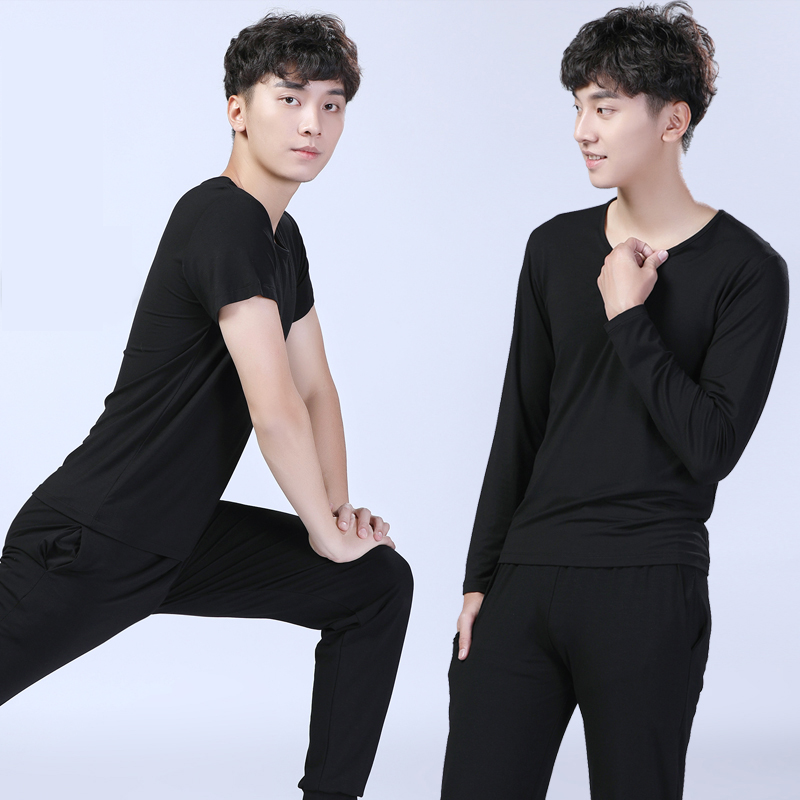 Dance Rehearsal men's adult long short sleeve blouses artistes Kauki-shaped body yoga bodybuilding fuck Mowdale to play out