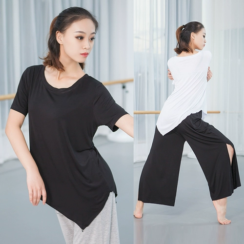 Современная спортивная одежда для йоги, свободный крой, большой размер, короткий рукав