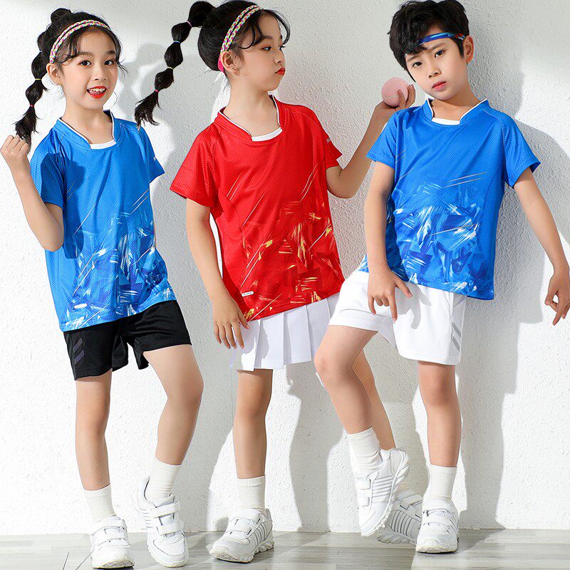 2022 summer boys and girls badminton suit training game suit table tennis volleyball team uniform tennis sportswear