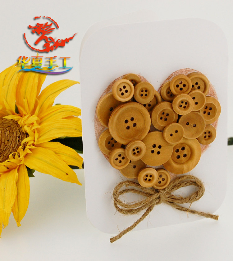 Huaxia Handicrafts Diy Handmade Material Color Button Solid Wood Closed Wood Fabric Closed Graphic Button Creativity