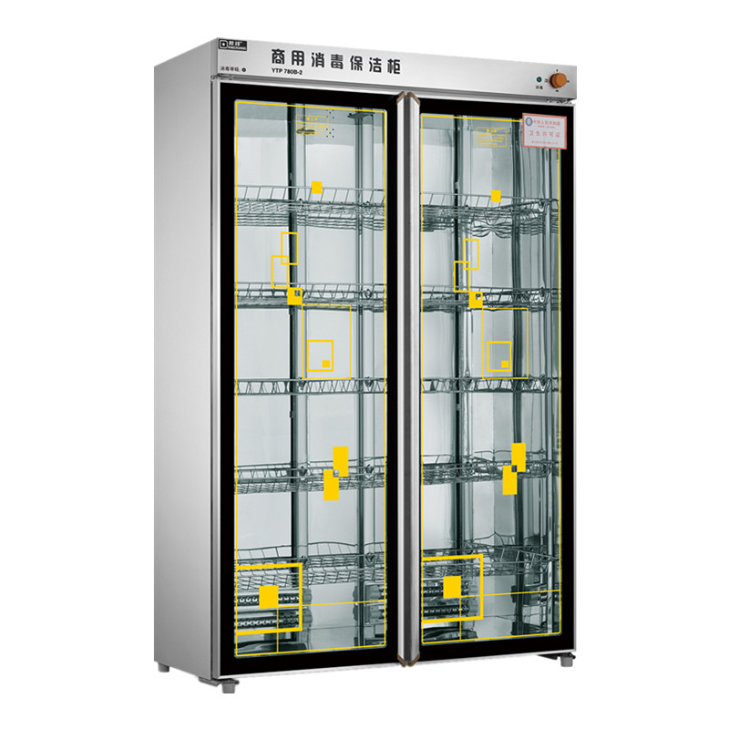Bunxiang YTP780B-2 Stainless Steel Disinfection Bowl Tray Cabinet Commercial Hotel Dining Room Double Door 780L Ozone Cleaning