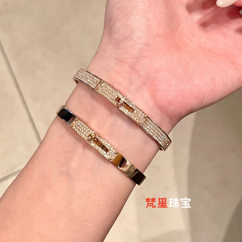 Fanxing Jewelry 18K Gold Natural Diamond Kelly Full Diamond Clasp Bracelet Rose Gold White Gold Bracelet for Women Fanxing Jewelry 18K Gold Natural Diamond Kelly Full Diamond Clasp Bracelet Rose Gold White Gold Bracelet for Women