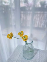 Hand-woven wool bouquet finished poppy flower simulation living room ornaments photo props decorative flowers