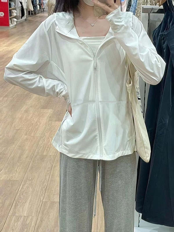 2026 New Sun Protection Clothing for Women, Summer Casual Breathable Cardigan with Hood, Versatile Thin Jacket for Students, Sun Protection Clothing