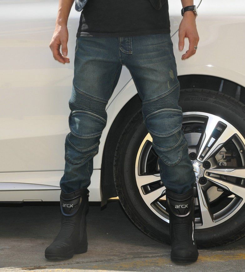 Mùa đông cộng với nhung mới không thấm nước cưỡi quần jeans Xe máy chống rơi Quần ấm xe máy đua - Xe máy Rider thiết bị găng tay da đi xe máy