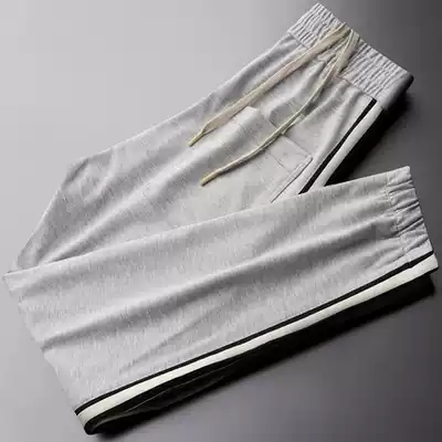 High-end pants King youth sports pants men's summer ice silk small feet casual pants trend stitching toe pants