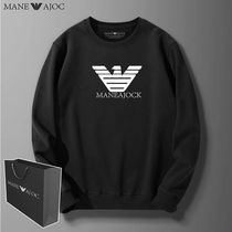 Pure cotton Oh long sleeve round collar necropolis for men big code 2021 autumn and winter white warm printed blouses
