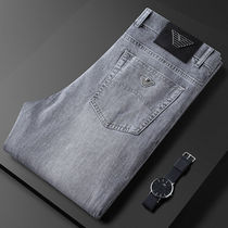 Heavyweight Eu Single Spring Summer Wash Water Craft Soft Denim Pants Mens Body Small Straight Drum Elastic Casual Pants