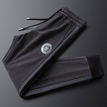 Light Extravagant Quality Upscale Autumn Comfort Casual Sports Pants Mens Bunches Leather Badges Men Knit Fashion Pants