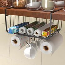 Kitchen Containing built-in rack Hanging Cabinet Cupboard Under cabinet Stratified Storage Rack Hook Hanging Basket Cabinet Door God
