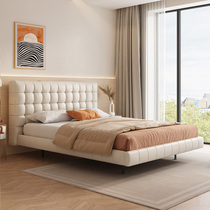 Yunyouyou bed suspension bed Italian minimalist leather soft bag bed light luxury master bedroom 1 8m large bed modern minimalist leather bed