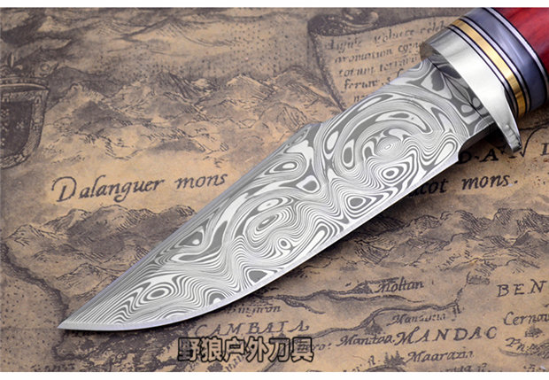New Thụy Điển thép bột Damascus thẳng dao thủ công độ cứng cao ngoài trời Thụy Sĩ bột dao sắc bộ sưu tập công cụ - Công cụ Knift / công cụ đa mục đích kìm đa năng usa