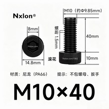 M10×40绝缘黑色尼龙内六角螺丝