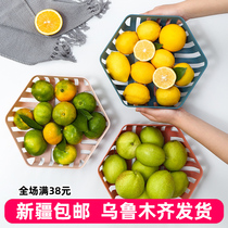 Plastic fruit basket kitchen drain basket home ins Nordic style living room snack plate fruit plate creative fruit Basin