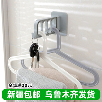 Household foldable coat hook multifunction hanger hook storage rack drying rack for door incognito free adhesive hook