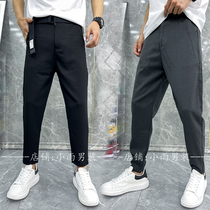 Autumn and winter New woolen Korean trousers trend solid color wild business casual pants social guy slim Haren pants