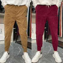Spring Summer Thin pants Six pockets Suede Casual Pants Trendy Mens Pure Color Korean Version Haren Pants Youth 100 Hitch Pants
