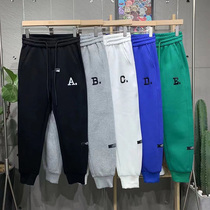 2022 new mens small footwear pants trendy 100 hitch Thickened Sports Casual Pants Boomer Korean version Bunch Leg Kharen Pants