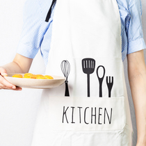 Cotton and linen apron pattern couple bakery kitchen supplies Chef housewife work clothes Waterproof and oil-proof covercoat