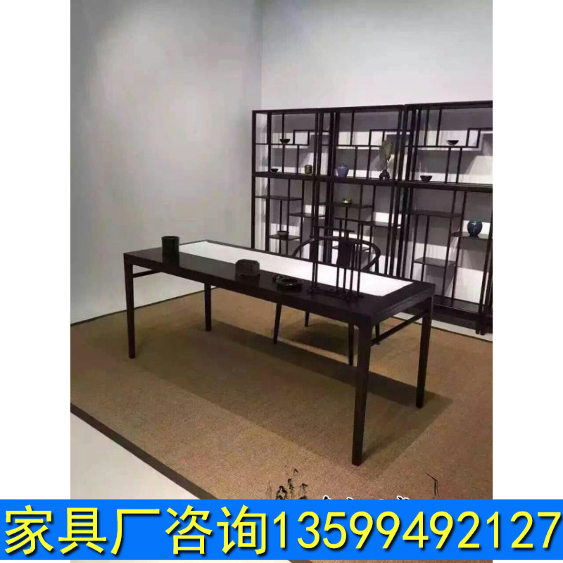 New Chinese model room hotel beauty salon furniture office computer desk desk solid wood desk Zen study