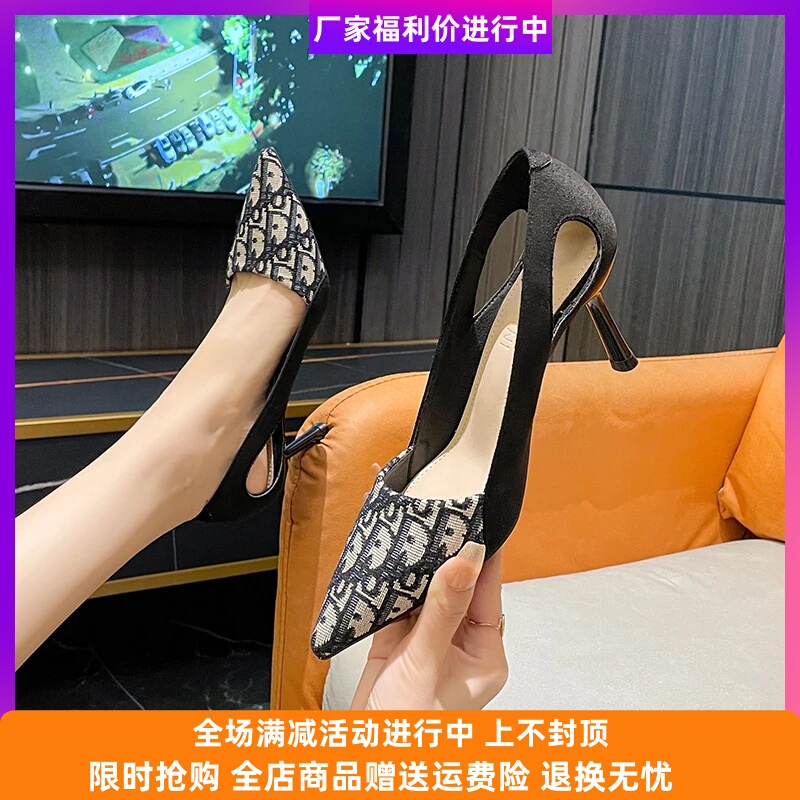 Kabini Women's Shoes 2025 New Versatile Sexy Niche Handmade Stiletto Mid-High Heels