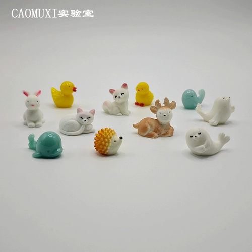 B.Duck, маленькая модель животного, кролик, фигурка, кукла, лиса, енот, микро пейзаж