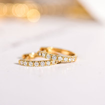 Wing | little drill collar 18k gold diamond earrings double-sided wearing a bath and sleeping without taking off