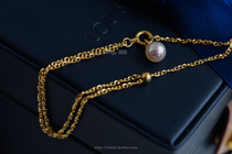 (Wing Treasure) Shuangyao 18k gold adjustable universal sparkling bracelet anklet send small pearl pendant