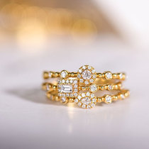 Wing | Lococo 18k gold diamonds Three sets of rings Magnificent European-style Vintage Beauty Can Be Sold