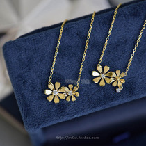 Wing｜Bloom 18k gold diamond daisy necklace mirror polish mirror polished giant beauty