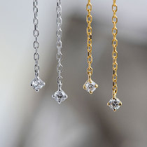 (Wing Jumbo) Little Star 18k gold half length diamond ear line pair 0 06ct