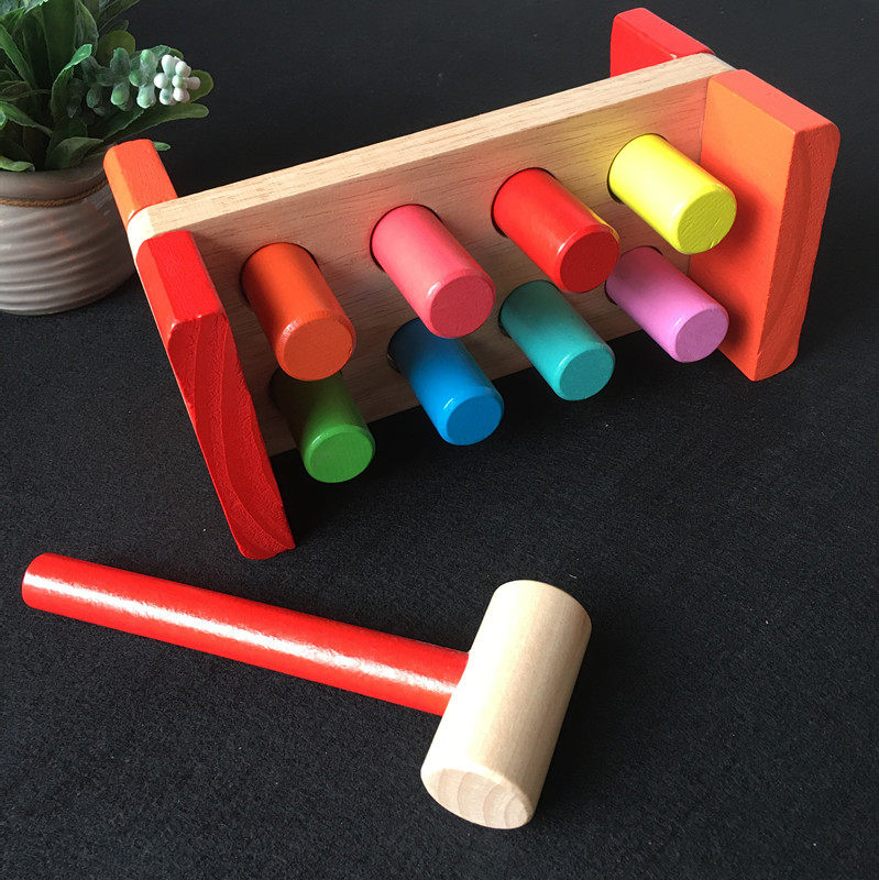 Baby's early teaching - 2 - 3 year old child tap on hammer wooden toy