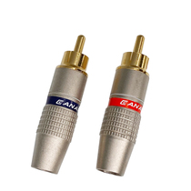 Pure copper gold-plated RCA audio coaxial AV audio lotus male plug RCA plug lotus head male audio cable