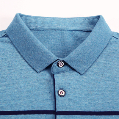 Luzhu người đàn ông trung niên ngắn tay t- shirt cha ve áo 2018 mùa hè bông thường sọc nửa tay áo polo áo sơ mi áo thun nam có cổ hàng hiệu Polo